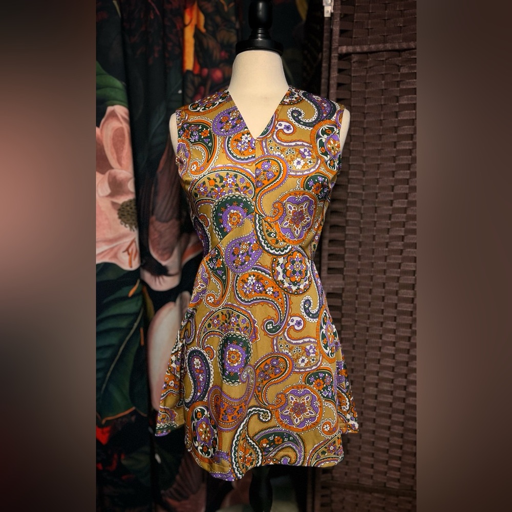 Vintage Paisley Mini Dress